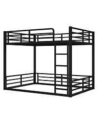 Streamdale Furniture Metal Full Xl Over Full Xl Bunk Bed Frame - Black