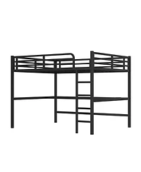 Streamdale Furniture Metal Queen Loft Bed w/ Outlet & Led Light