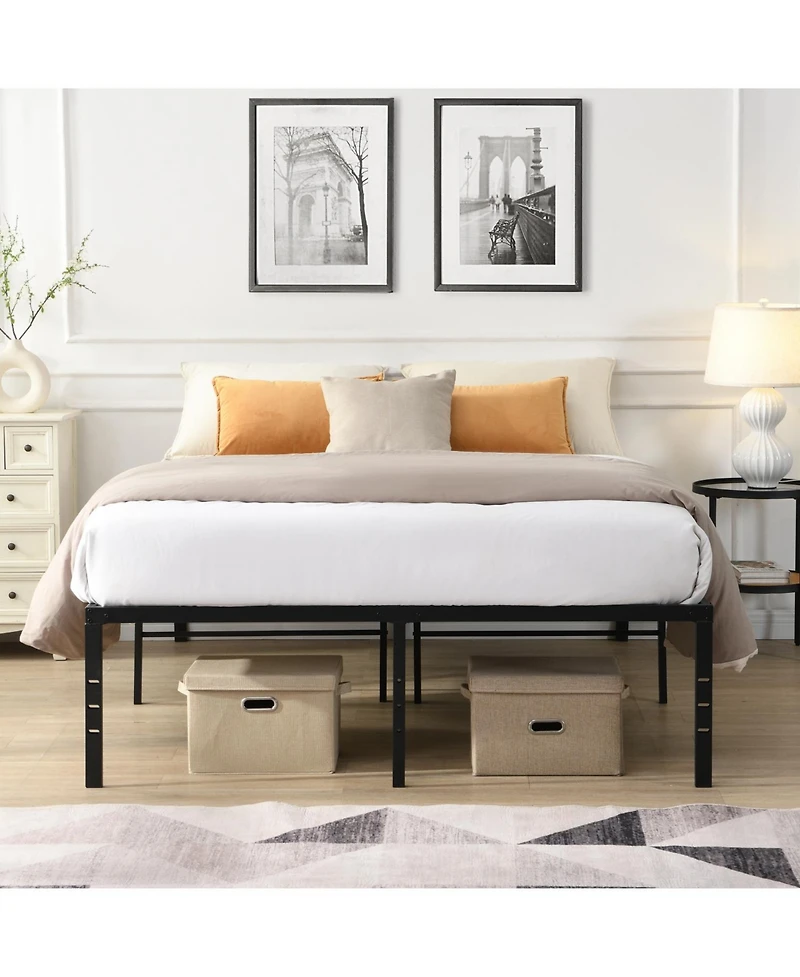 Streamdale Furniture Queen Metal Bed Frame- Heavy Duty, Easy Assembly, No Noise