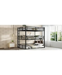 Streamdale Furniture Triple Bunk Bed, Queen/Full Xl/Queen, Metal