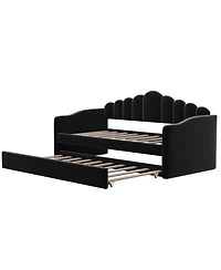 Streamdale Furniture Streamdale Twin Velvet Daybed with Trundle & Usb