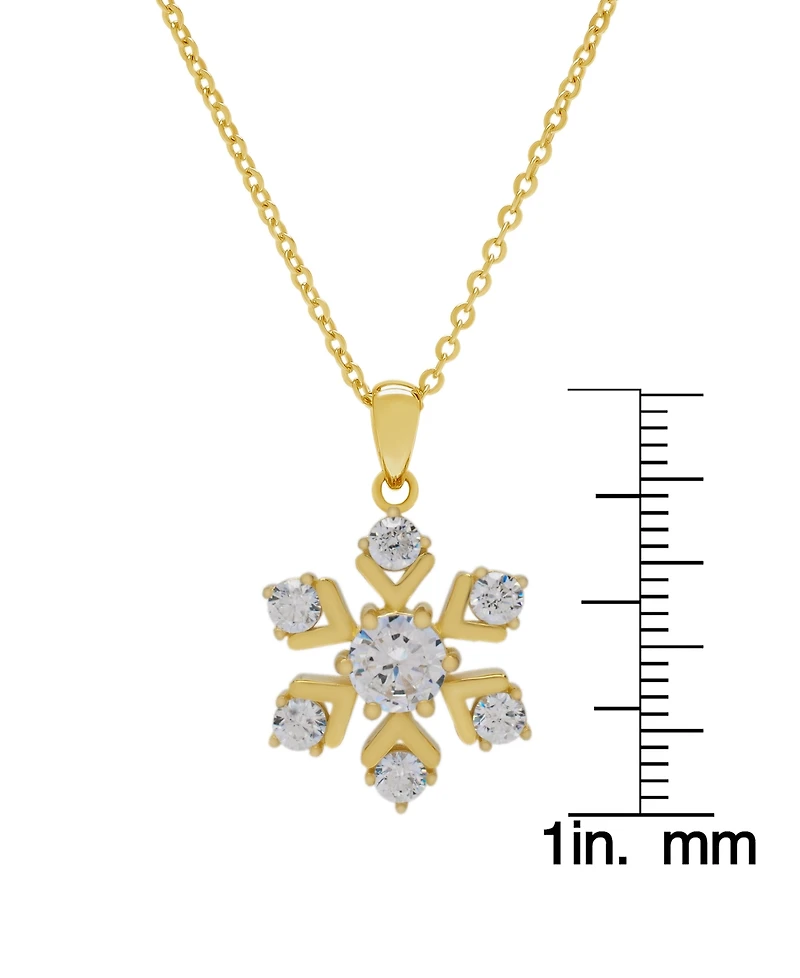 Macy's Cubic Zirconia (1.67 ct. t.w.) Snowflake Pendant Necklace