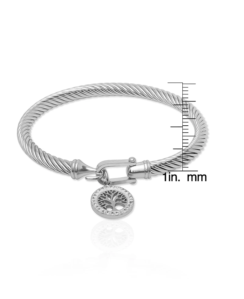 Macy's Crystal Stone Tree of Life Charm Bangle