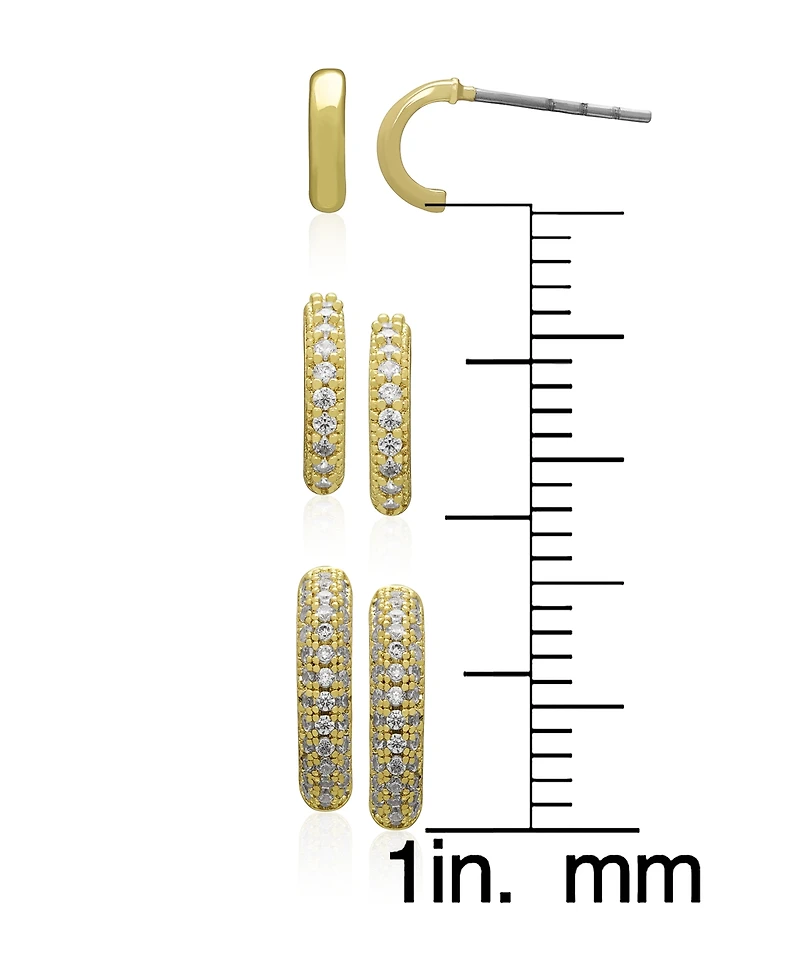 Macy's 3-Pc. Cubic Zirconia (0.52 ct. t.w.) Graduated Hoop Earrings Set