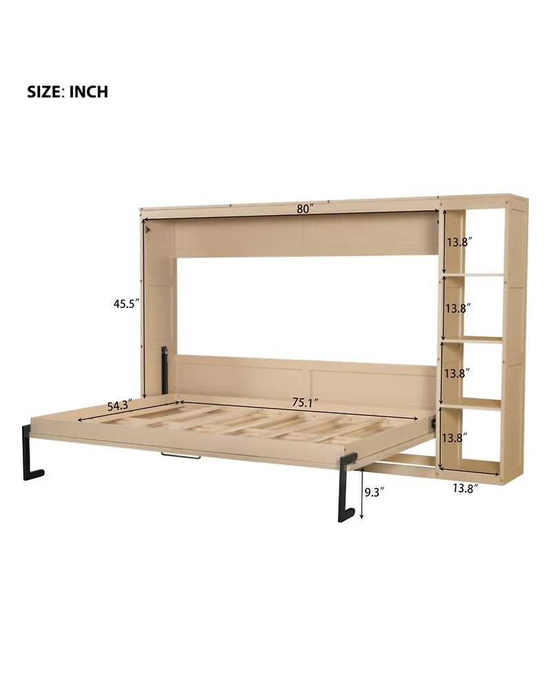 Streamdale Furniture Full Size Murphy Bed with Bookshelf
