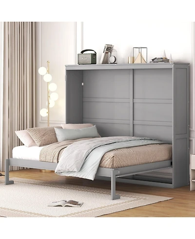 Streamdale Furniture Queen Size Murphy Bed Wall Bed, Gray