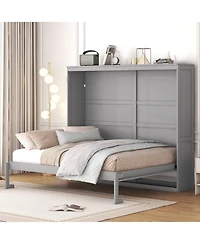 Streamdale Furniture Queen Size Murphy Bed Wall Bed, Gray