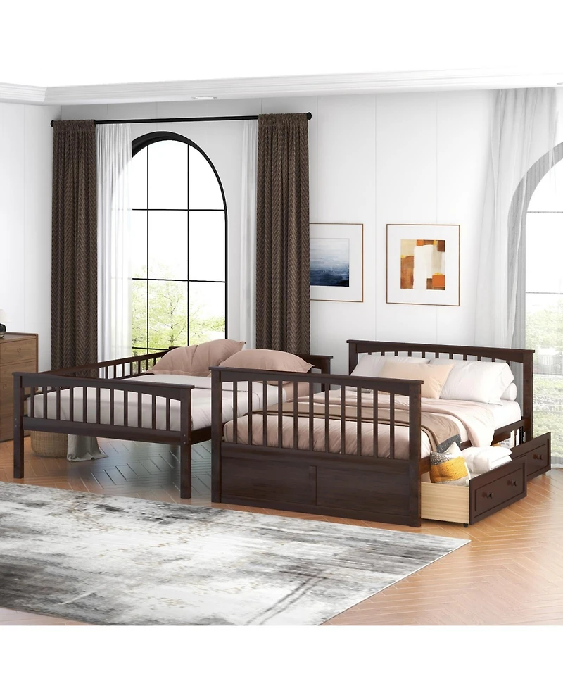 Streamdale Furniture Full over Full Bunk Bed w/ Drawers, Convertible