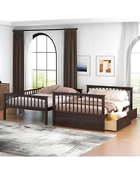 Streamdale Furniture Full over Full Bunk Bed w/ Drawers, Convertible
