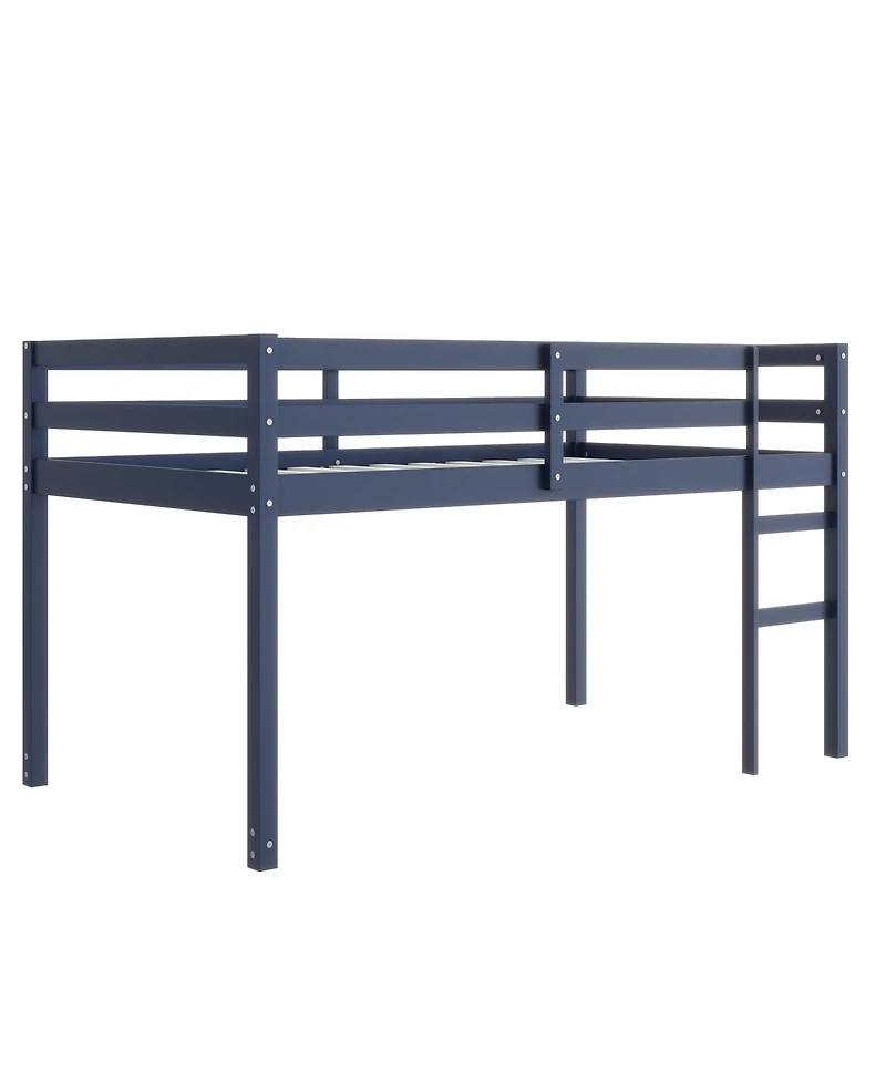 Streamdale Furniture Solid Wood Twin Loft Bed with Ladder - Blue