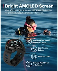 Suunto Ocean Gps Diving Watch with Amoled Touchscreen, Heart Rate and Fitness Tracker - All Black