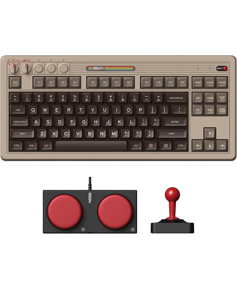 8Bitdo Retro Bluetooth Mechanical Gaming Keyboard, Programmable - C64 Edition