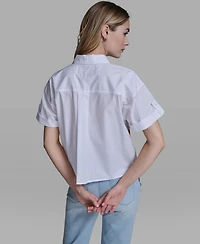 Karl Lagerfeld Paris Women's Short-Sleeve Sewing Theme Top