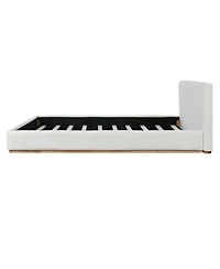 Streamdale Furniture Streamdale Elegant White Upholstered King Bed with Solid Wood Frame