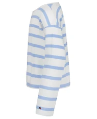 Tommy Hilfiger Girls' 7-16 Waffle Stripe Round Neck T-Shirt