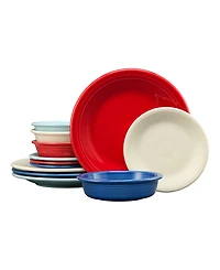 Fiesta Americana Classic Rim 12-Pc. Starter Dinnerware Set, Service For 4