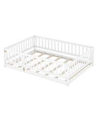Streamdale Furniture Montessori Floor Bed with Fence & Door
