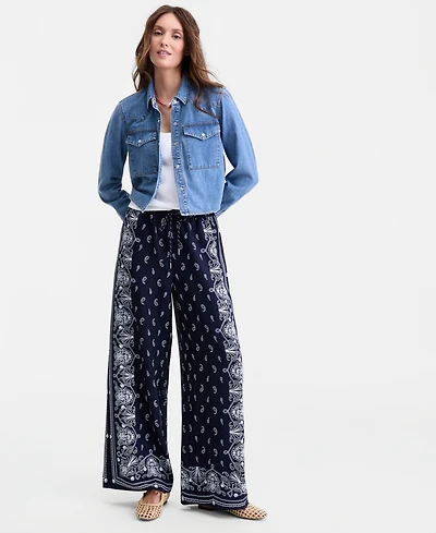 On 34th Women's Bandana-Print Wide-Leg Pull-On Pants, Macy's Exclusive