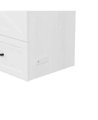 Streamdale Furniture Farmhouse Murphy Bed with Charging & Storage