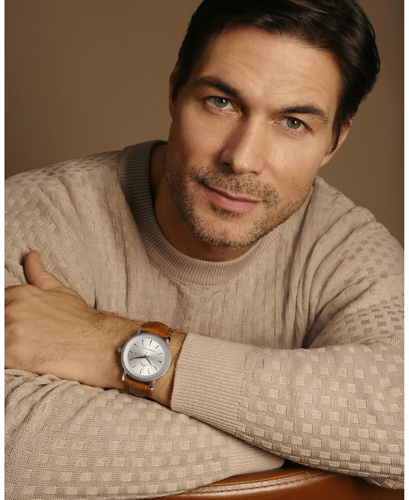 Porsamo Bleu Men's Veritas 2 Genuine Leather Band Watch 1362CVEL