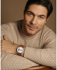 Porsamo Bleu Men's Veritas 2 Genuine Leather Band Watch 1362CVEL