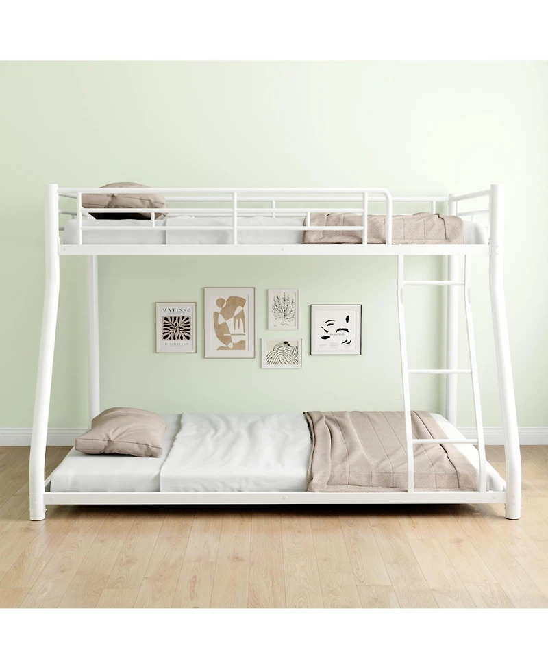 Streamdale Furniture Twin Over Full Metal Bunk Bed with Stairs & Storage