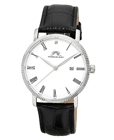 Porsamo Bleu Men's Veritas 1 Genuine Leather Band Watch 1361AVEL