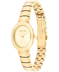 Calvin Klein Women's Twisted Bezel Gold Tone Stainless Steel Bracelet Watch, 24mm