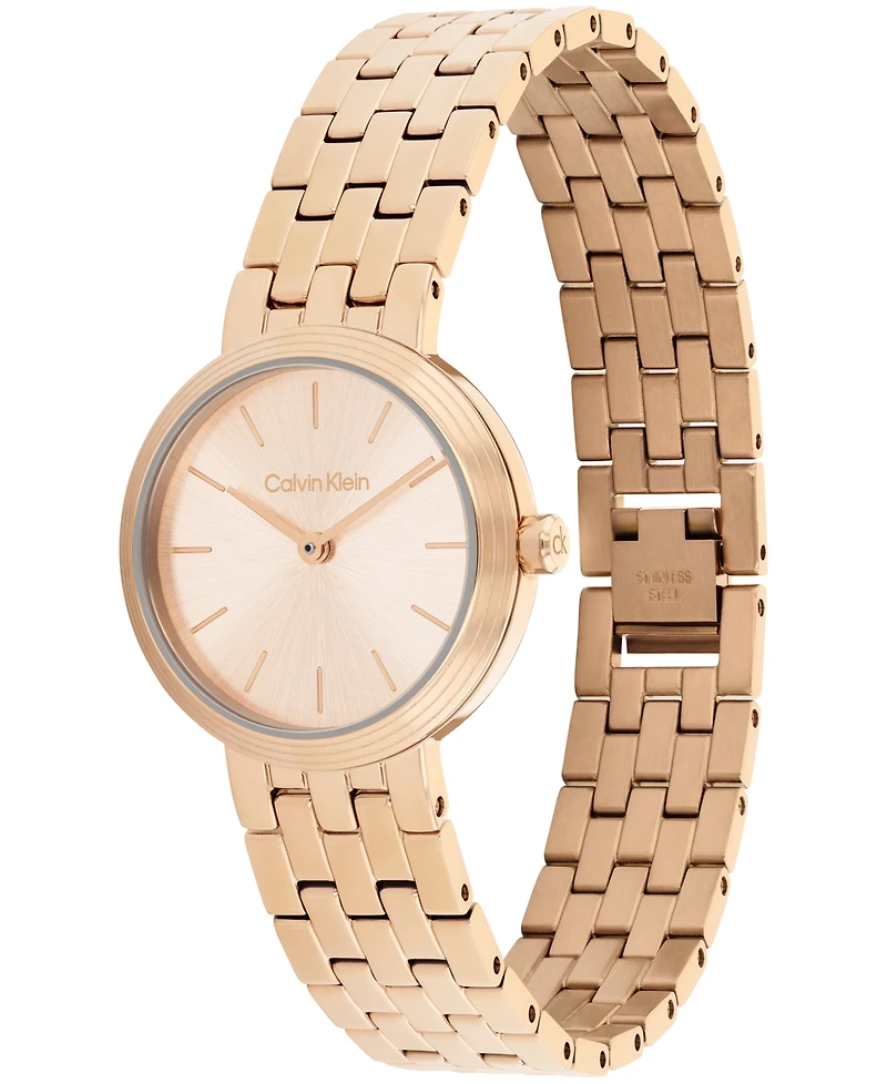 Calvin Klein Women's Forme Rose Gold Tone Stainless Steel Bracelet Watch, 26mm