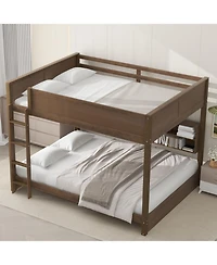 Streamdale Furniture Queen over Storage Bunk Bed with Usb Ports