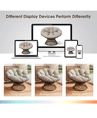 Streamdale Furniture Ergonomic Wicker Chair with Plush Cushion, Durable Cover, Sturdy Frame, Smooth Swivel