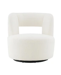 Streamdale Furniture Swivelling Teddy Fabric Accent Chair, Perfect for Rooms & Waiting Areas