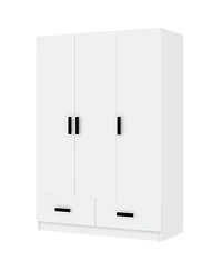 Streamdale Furniture 3 Door Wardrobe Closet with Storage Drawers, Shelves and Hanging Rod