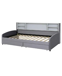 Streamdale Furniture Twin Upholstered Platform Bed with Storage and Drawers