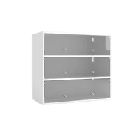 Streamdale Furniture White Glass Door Shoe Box Shoe Storage Cabinet With Rgb Led Light