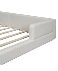 Streamdale Furniture Queen Upholstered Platform Bed with 2 Reading Lights