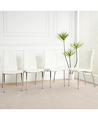 Streamdale Furniture + Set of 4 + Pu Leather + Modern + Dining Chair