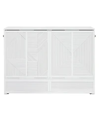 Streamdale Furniture Full Size Murphy Bed with Large Drawer,Usb Ports and Outlets,White