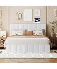 Streamdale Furniture Upholstered Platform bed with a Hydraulic Storage System