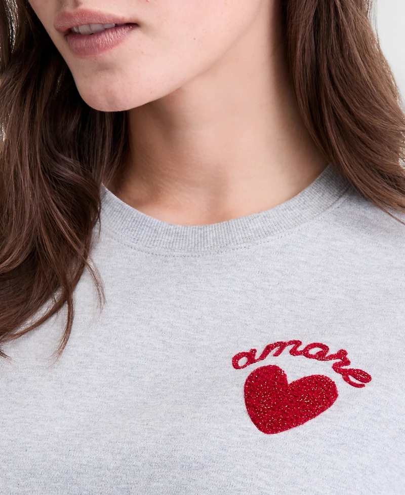 On 34th Women's Cuffed Amore Embroidered T-Shirt, Macy's Exclusive
