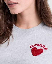 On 34th Women's Cuffed Amore Embroidered T-Shirt, Macy's Exclusive