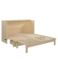 Streamdale Furniture Queen Size Murphy Bed with Large Drawers