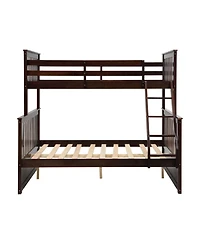 Streamdale Furniture Twin Over Full Bunk Bed with Storage - Espresso