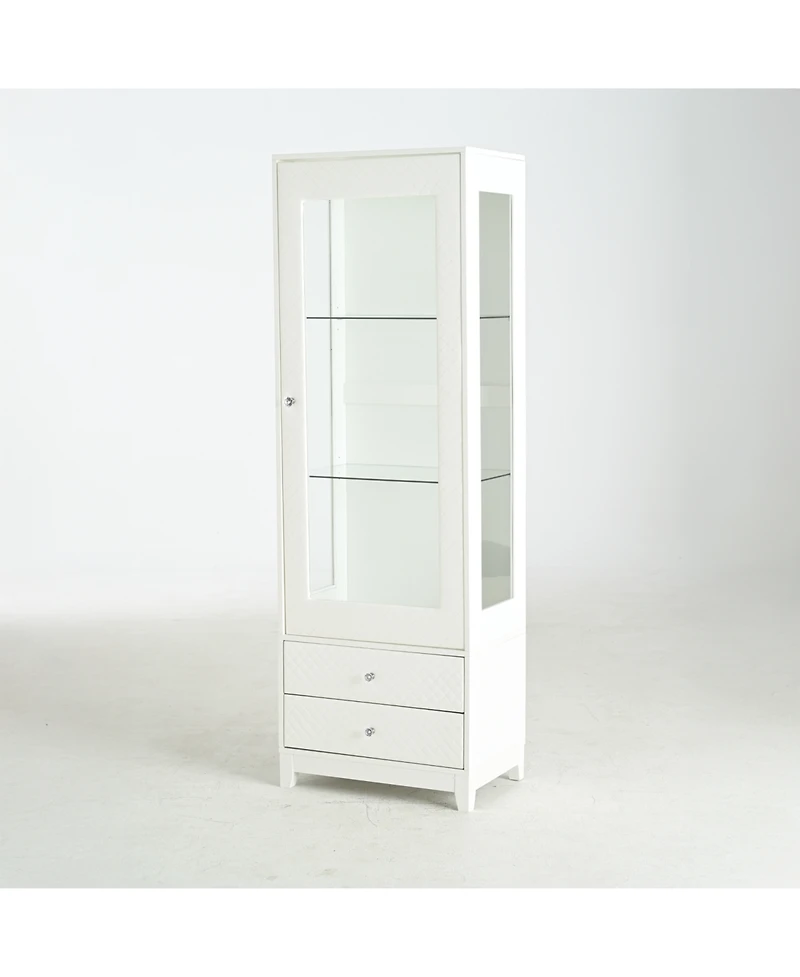 Streamdale Furniture 71" Wood (or relevant material) Led Light Display Cabinet