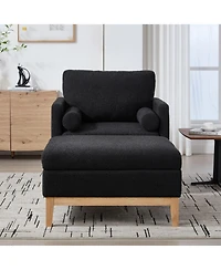 Streamdale Furniture Farmhouse Upholstered Accent Chair & Ottoman