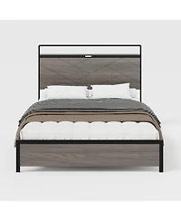 Streamdale Furniture Full Bed Frame with Led Headboard & Usb