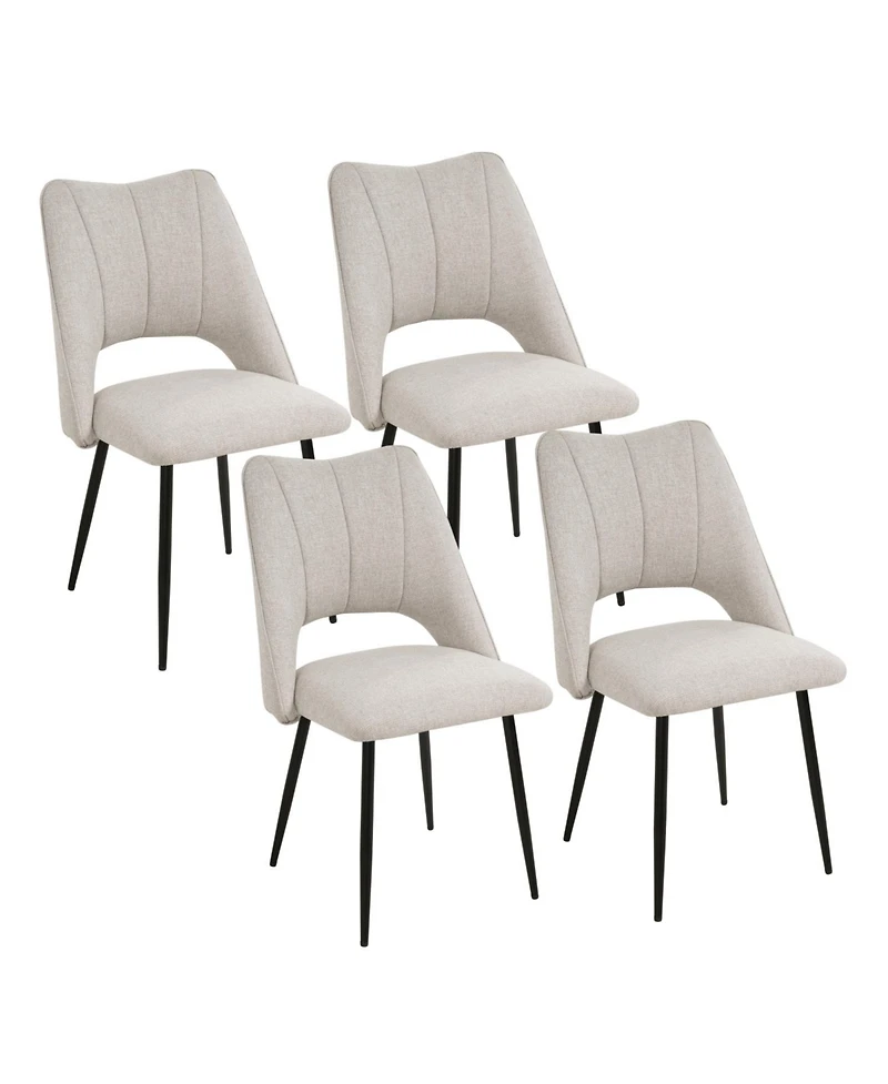 Streamdale Furniture Modern Beige 4-Chair Dining Set
