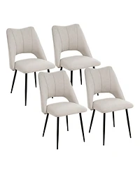 Streamdale Furniture Modern Beige 4-Chair Dining Set