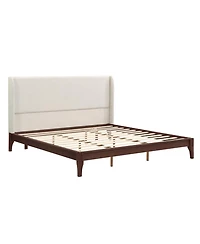 Streamdale Furniture King Size Bamboo Platform Bed with Upholstered Headboard