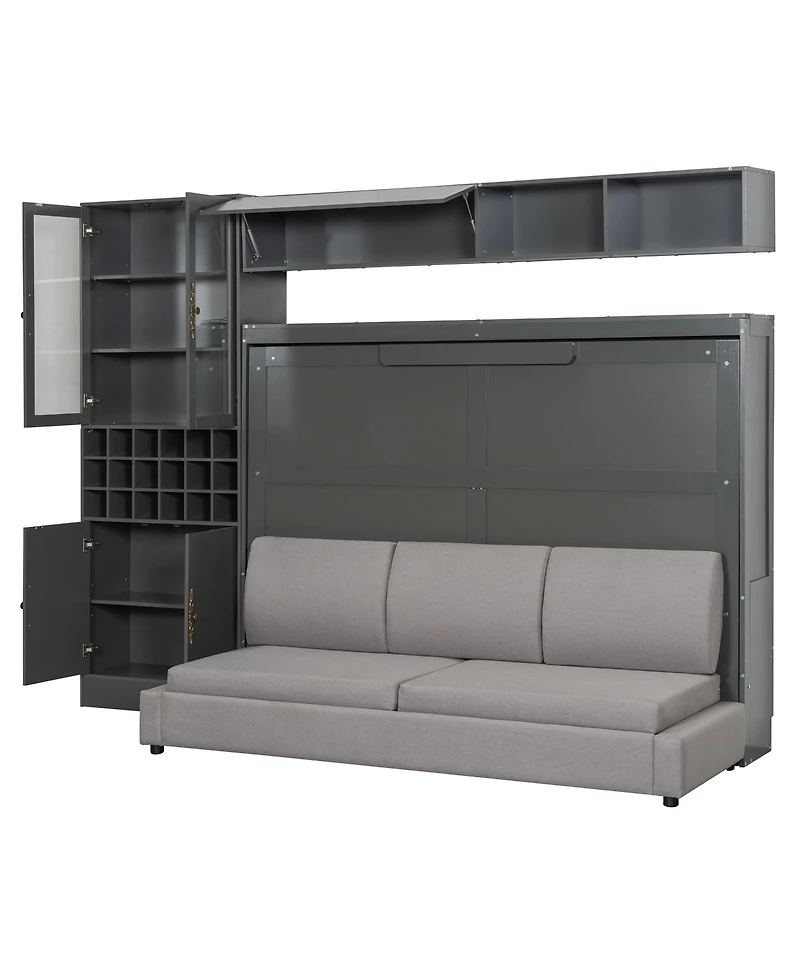 Streamdale Furniture Full Size Murphy Bed Wall Bed with Sofa